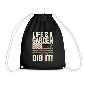 Garden Plants Gardener Garden Lover Planting - Drawstring Bag - black - Front