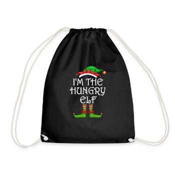 I'm The Hungry Elf Shirt Matching Family Christmas - Drawstring Bag - black - Front