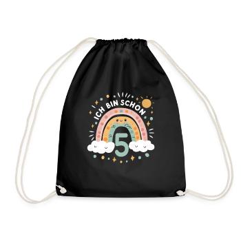 Chemise 5ème anniversaire Nuage Arc-en-ciel - Sac de sport léger - noir - Devant