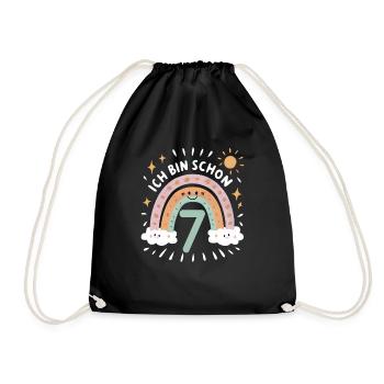 Chemise 7ème anniversaire Nuage Arc-en-ciel - Sac de sport léger - noir - Devant