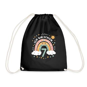 Chemise 7ème anniversaire Nuage Arc-en-ciel - Sac de sport léger - noir - Devant