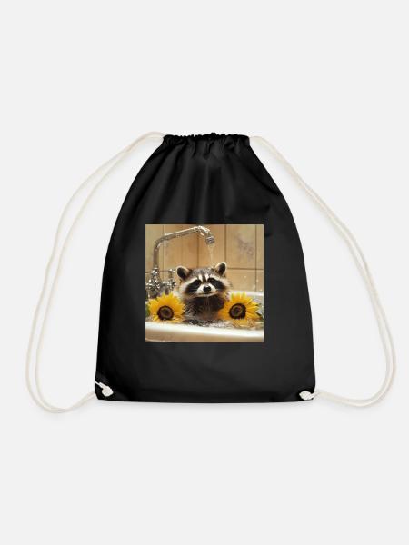 Waschbär - Turnbeutel - Schwarz