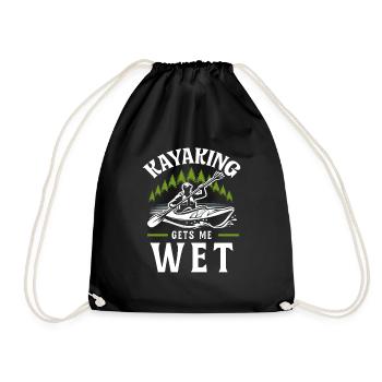 Kayak -Kayak -Paddle Lovers Kayak Adventure - Drawstring Bag - black - Front