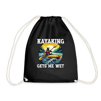 Kayak -Kayak -Paddle Lovers Kayak Adventure - Drawstring Bag - black - Front