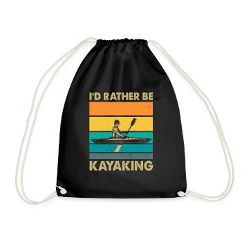 Kayak -Kayak -Paddle Lovers Kayak Adventure - Drawstring Bag - black - Front