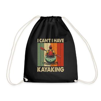 Kayak -Kayak -Paddle Lovers Kayak Adventure - Drawstring Bag - black - Front