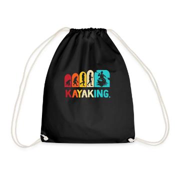 Kayak -Kayak -Paddle Lovers Kayak Adventure - Drawstring Bag - black - Front