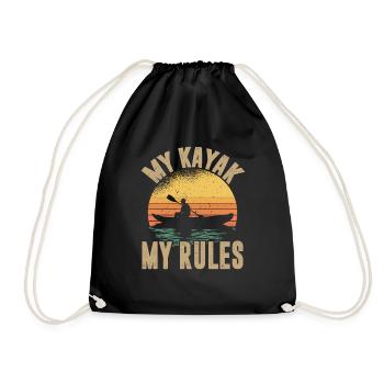 Kayak -Kayak -Paddle Lovers Kayak Adventure - Drawstring Bag - black - Front