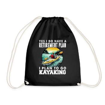 Kayak -Kayak -Paddle Lovers Kayak Adventure - Drawstring Bag - black - Front