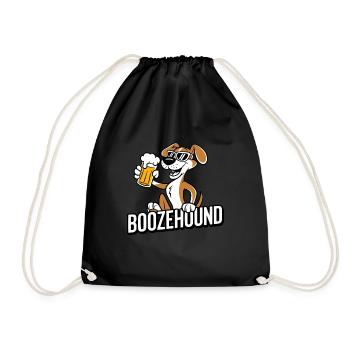 Boozehound Hund trinkt Bier zum Männertag - Turnbeutel - Schwarz - Vorne