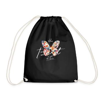 Citation de papillon floral inspirante - Sac de sport léger - noir - Devant