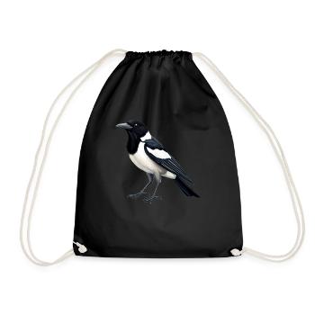 Magpies Magpie - Drawstring Bag - black - Front
