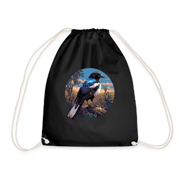 Magpies Magpie - Drawstring Bag - black - Front