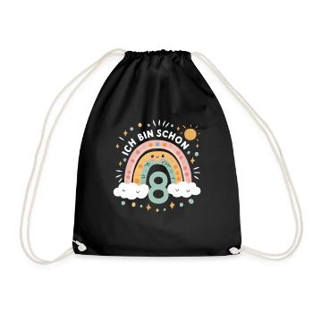 Chemise 8ème anniversaire Nuage Arc-en-ciel - Sac de sport léger - noir - Devant