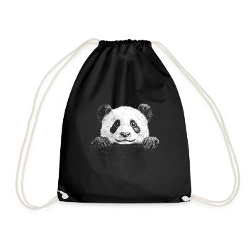 Panda - Turnbeutel - Schwarz - Vorne