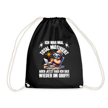 Sloth stays lazy I used to be totally motivated - Drawstring Bag - black - Front
