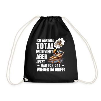 Sloth stays lazy I used to be totally motivated - Drawstring Bag - black - Front