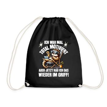 Sloth stays lazy I used to be totally motivated - Drawstring Bag - black - Front