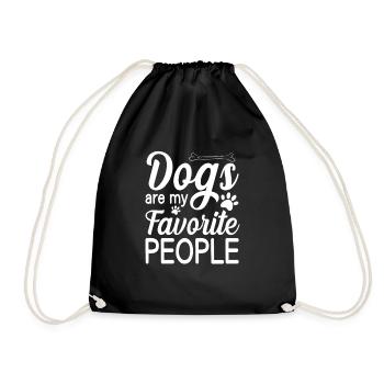 Dogs Are My Favorite People Design - Drawstring Bag - black - Front