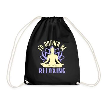 Yoga Rather Be Relaxing Funny Yoga - Drawstring Bag - black - Front