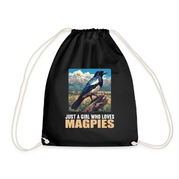 Magpies Magpie - Drawstring Bag - black - Front