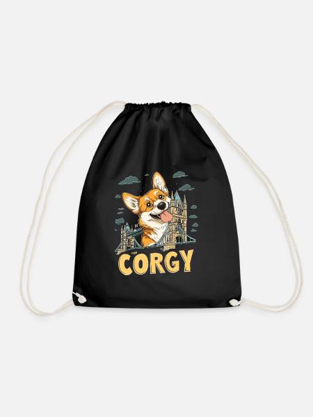 Corgy Dog London UK Tower Bridge - Turnbeutel - Schwarz