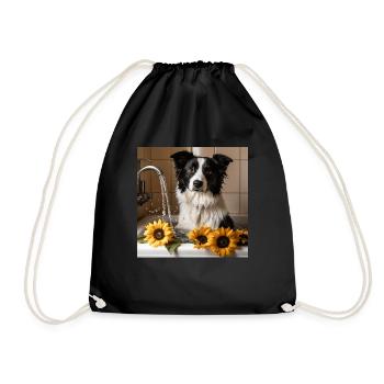 Border Collie - Turnbeutel - Schwarz - Vorne