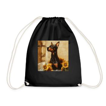 Dobermann - Turnbeutel - Schwarz - Vorne