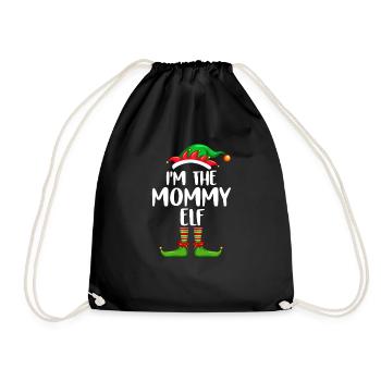Je suis la maman elfe chemise assortie Noël en famille - Sac de sport léger - noir - Devant