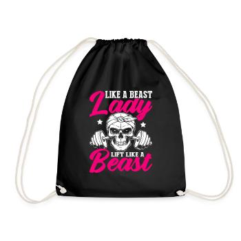 Lift Like A Beast Fitness Lady Design - Drawstring Bag - black - Front