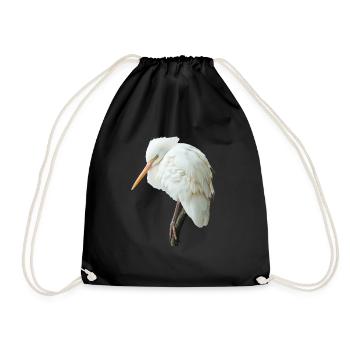 Reiher Vogel - Turnbeutel - Schwarz - Vorne