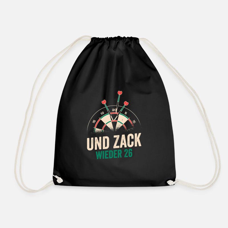Dart Und Zack wieder 26 Darts - Turnbeutel - Schwarz