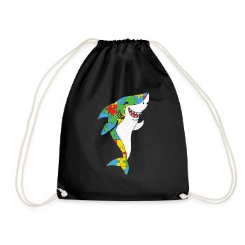 Autisme Puzzle Requin Joie Colorée - Sac de sport léger - noir - Devant