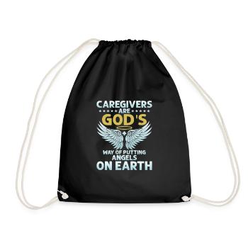 Caregivers Are God's Way Of Putting Angels On Eart - Turnbeutel - Schwarz - Vorne