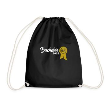 Bachelor 2025 Abschluss Promotion Sponsion - Turnbeutel - Schwarz - Vorne