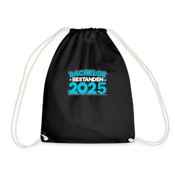 Bachelor 2025 Abschluss Promotion Sponsion - Turnbeutel - Schwarz - Vorne
