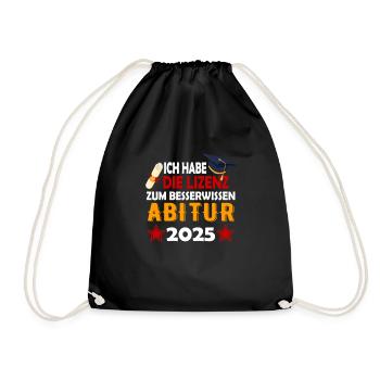 Abitur 2025 Abireise Abifeier Abifahrt Abiturient - Turnbeutel - Schwarz - Vorne