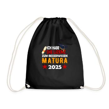 Matura 2025 Maturareise Maturafeier Maturant - Turnbeutel - Schwarz - Vorne