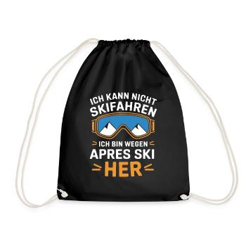 Kann Nicht Skifahren Bin Wegen Apres Ski Hier Herr - Turnbeutel - Schwarz - Vorne