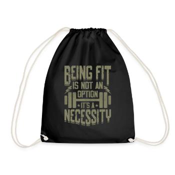Being fit is not an option, it's a duty - Drawstring Bag - black - Front