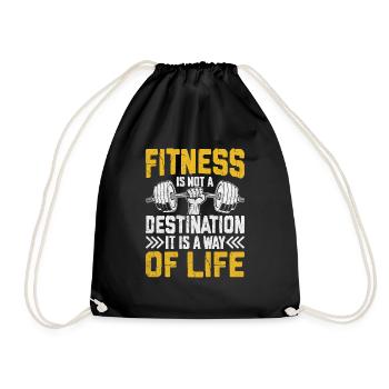 Fitness als Lebensstil - Turnbeutel - Schwarz - Vorne
