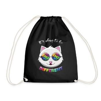 Chat autiste : il n’y a pas de mal à être différent - Sac de sport léger - noir - Devant