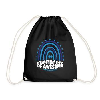 Autism - A Different Type Of Awesome - Drawstring Bag - black - Front