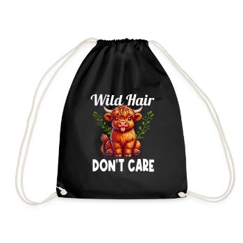 Scottish Highland Cow Scotland Farm - Drawstring Bag - black - Front