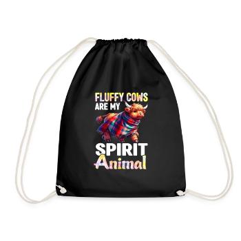 Scottish Highland Cow Scotland Farm - Drawstring Bag - black - Front