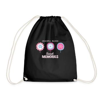 Vintage Floral Candy - Drawstring Bag - black - Front