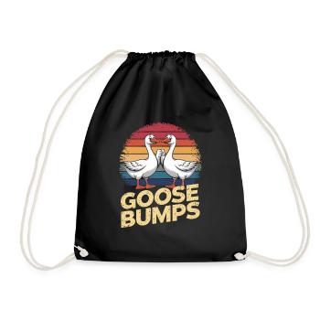 Funny goose bumps geese - Drawstring Bag - black - Front