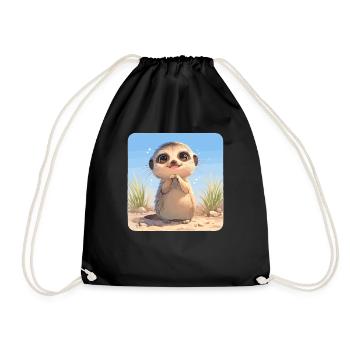 Meerkat Erdmännchen - Turnbeutel - Schwarz - Vorne