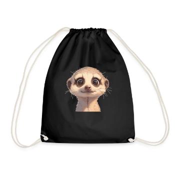 Meerkat Erdmännchen - Turnbeutel - Schwarz - Vorne