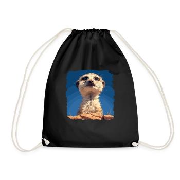 Meerkat Erdmännchen - Turnbeutel - Schwarz - Vorne